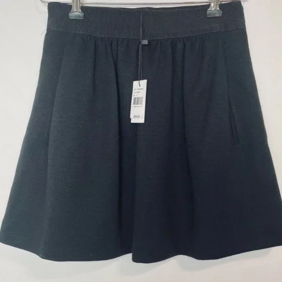 Milly Wool Blend Double Zipper Black Mini Skirt size 4 - Picture 2 of 11